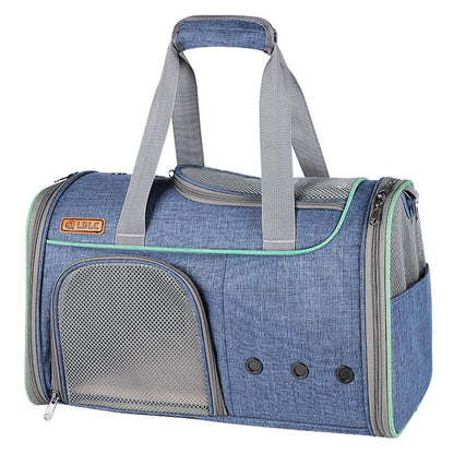 LDLC QS-056 Portable Pet Cross Body Bag Dog Cat Breathable Shoulders Bag Folding Travel Pet Carrier Case