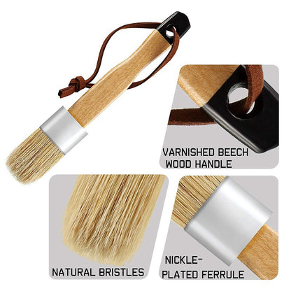 3Pcs / Set for Wood Furniture Home Wall Decor Chalk and Wax Paint Brush Bristle Stencil Brushes