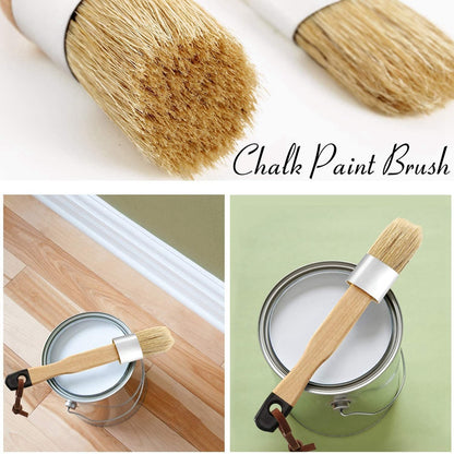 3Pcs / Set for Wood Furniture Home Wall Decor Chalk and Wax Paint Brush Bristle Stencil Brushes