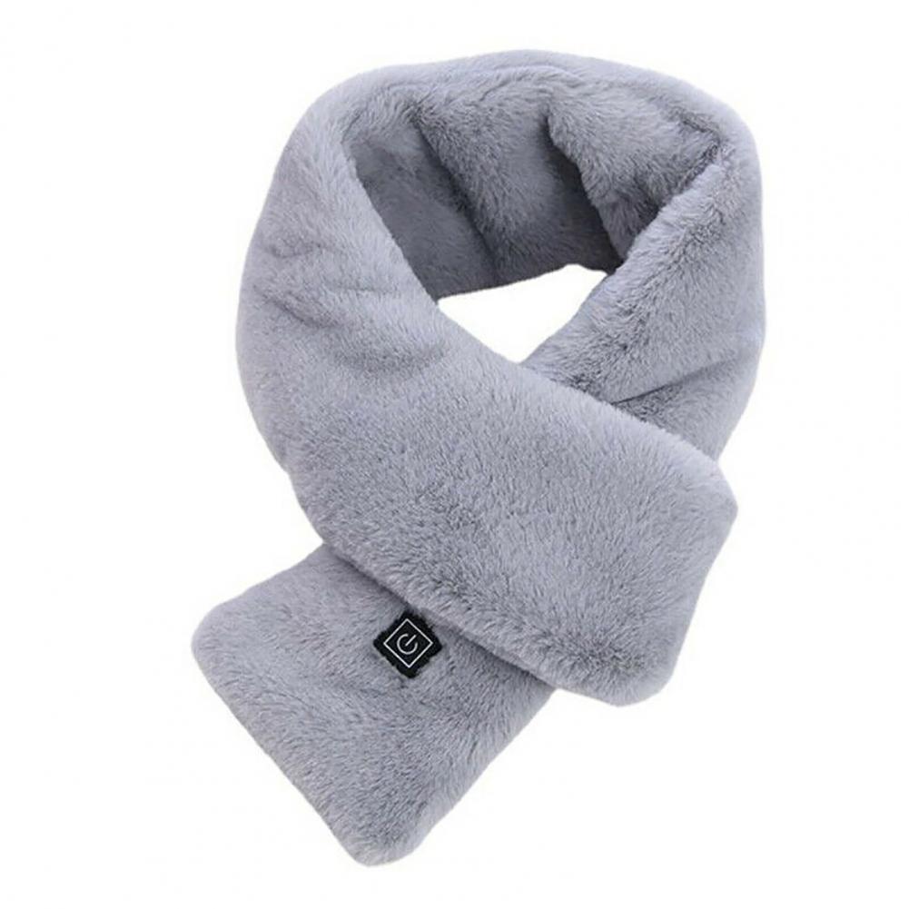 Men Women Faux Fur Heated Neck Wrap Pad for Winter Heating Neck Wrap Soft Heat Therapy Heating Scarf