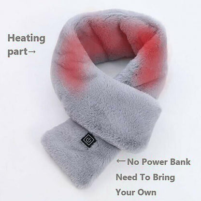 Men Women Faux Fur Heated Neck Wrap Pad for Winter Heating Neck Wrap Soft Heat Therapy Heating Scarf