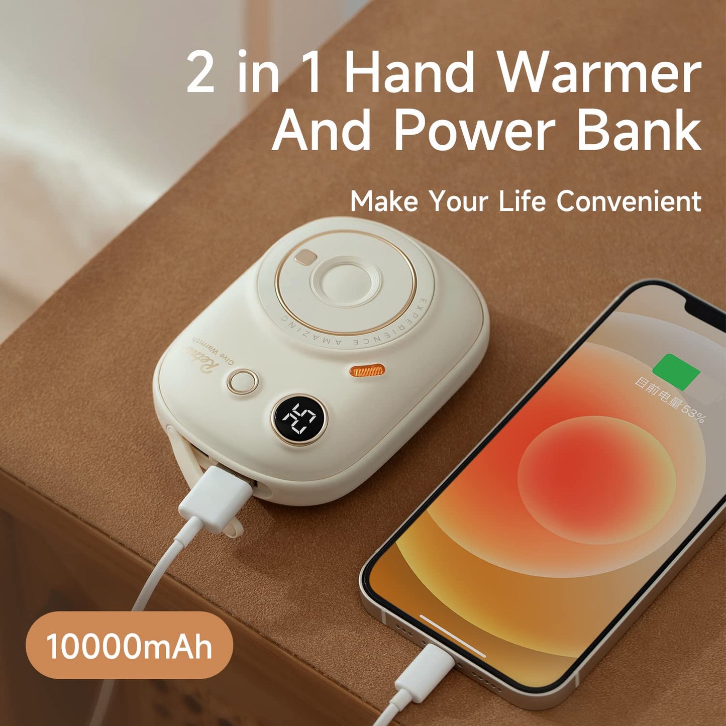 MAOXIN T55 Creative Hand Warmer Creative Mini Heater Power Bank Intelligent 2-in-1 Portable Charger Hand Warmer for Winter