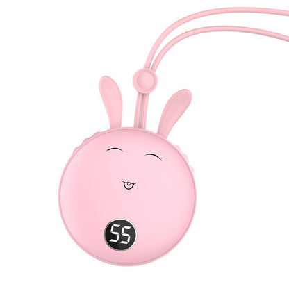 2148 Multifunction Winter 3 Levels Neck Hanging Mini Hand Warmer Cartoon Rabbit Digital Display 5000mAh Power Bank