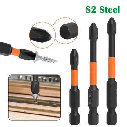 6Pcs 25 / 50 / 65 / 70 / 90 / 150mm Magnetic Cross Screwdriver Bit Electric Drill Bit Power Screwdriver Bit