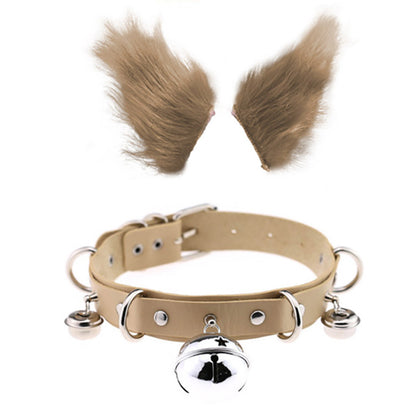 0100 65cm Halloween Party Costume Faux Fur Cat Role Play Kitten Fox Tail Ear Collar