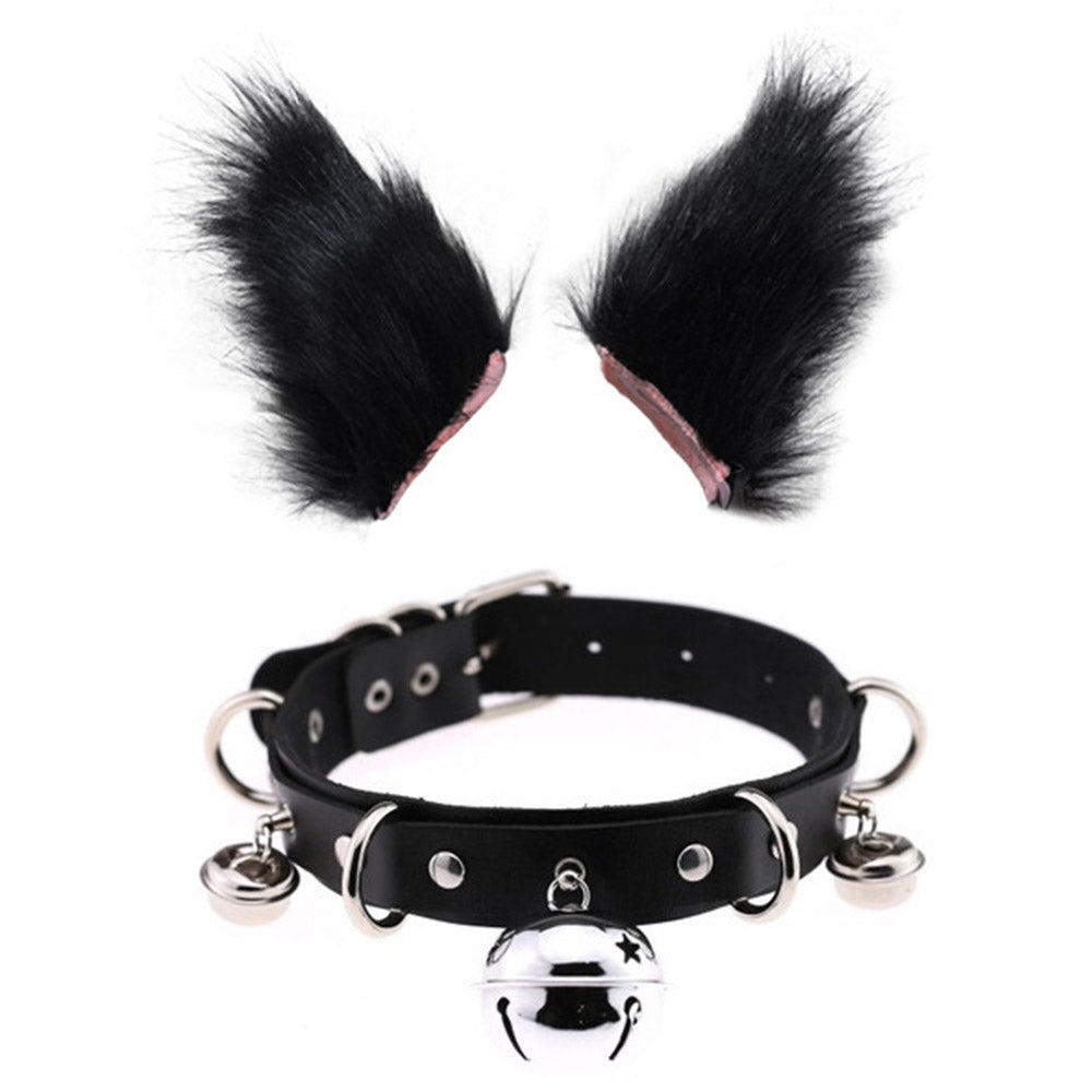 0100 65cm Halloween Party Costume Faux Fur Cat Role Play Kitten Fox Tail Ear Collar