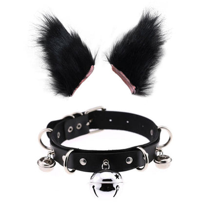 0100 65cm Halloween Party Costume Faux Fur Cat Role Play Kitten Fox Tail Ear Collar