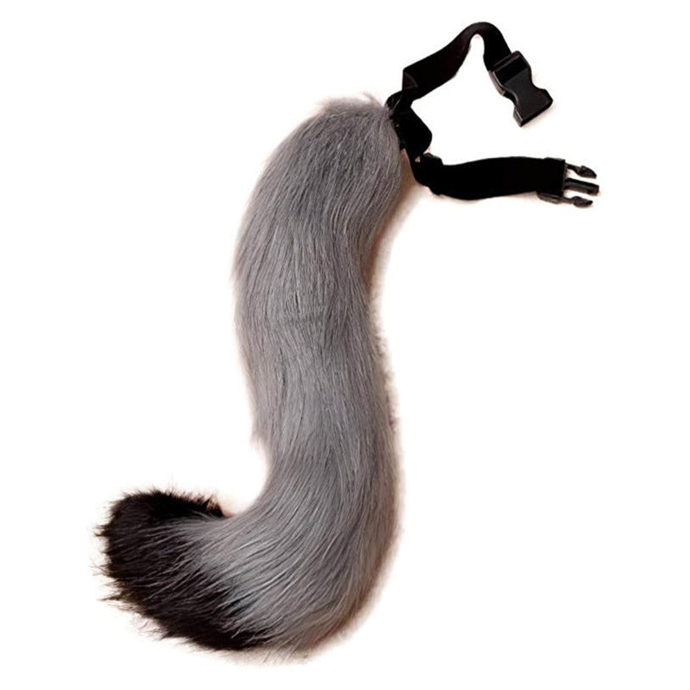 0100 65cm Halloween Party Costume Faux Fur Cat Role Play Kitten Fox Tail Ear Collar