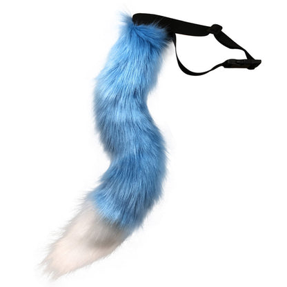 0100 65cm Halloween Party Costume Faux Fur Cat Role Play Kitten Fox Tail Ear Collar