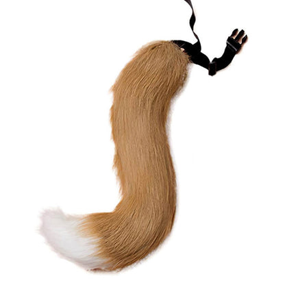 0100 65cm Halloween Party Costume Faux Fur Cat Role Play Kitten Fox Tail Ear Collar