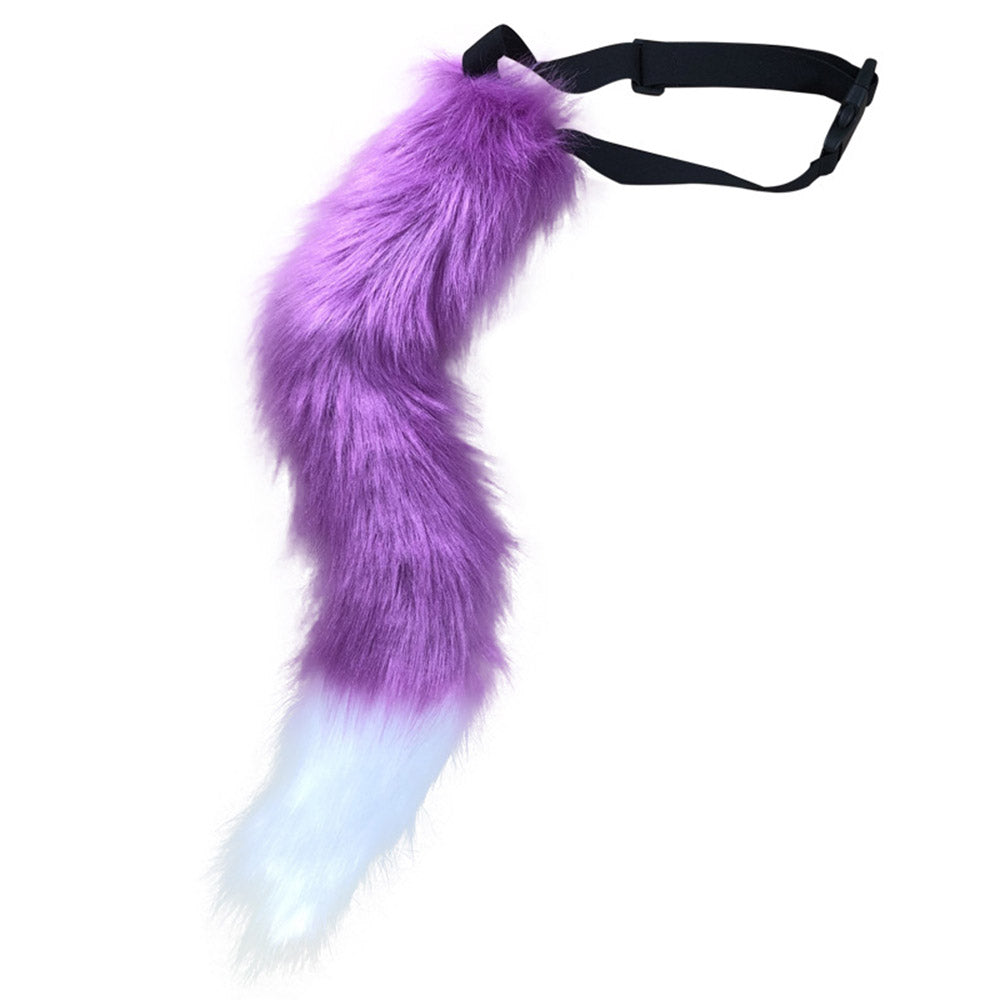 0100 65cm Halloween Party Costume Faux Fur Cat Role Play Kitten Fox Tail Ear Collar