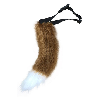 0100 65cm Halloween Party Costume Faux Fur Cat Role Play Kitten Fox Tail Ear Collar