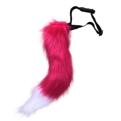 0100 65cm Halloween Party Costume Faux Fur Cat Role Play Kitten Fox Tail Ear Collar