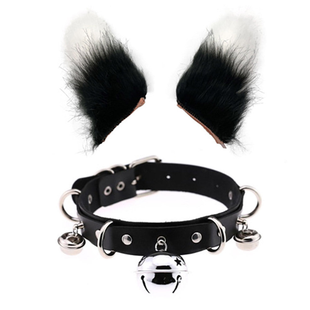 0100 65cm Halloween Party Costume Faux Fur Cat Role Play Kitten Fox Tail Ear Collar