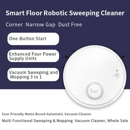 OB12 3-In-1 Smart Sweeping Vacuum Cleaner Robot Rechargeable Floor Sweeper with UV Light