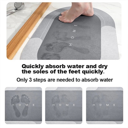 40*60cm Oval Shape Diatom Mud Carpet Super Absorbent Floor Mat Bath Mat Non-Slip Bathroom Rug Quick Dry Door Cushion