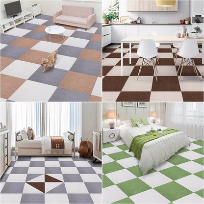 30cmx30cm Self Adhesive Carpet Floor Tiles Baby Rugs Washable Anti-slip Floor Mats Squares Floor Protection Pad for Indoor Home Office