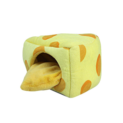 TG-PB081 Winter Warm Hamster Bed Cheese Shaped Pet Sleeping Nest for Small Furry Animal