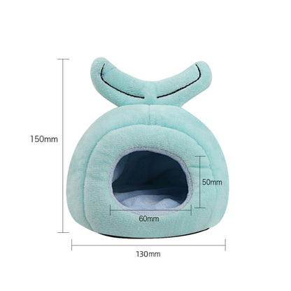 TG-PB079 Whale Shaped Pet Sleeping Nest Winter Warm Hamster Bed for Small Furry Animal