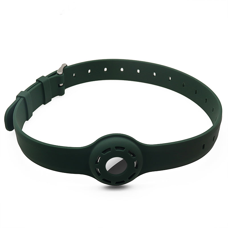 Pet Collar Design Hollow Out Anti-Lost Protective Cover Case Silicone Strap for Apple AirTag Tracker