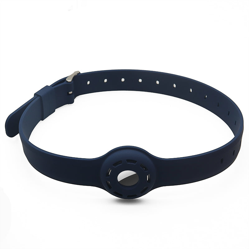 Pet Collar Design Hollow Out Anti-Lost Protective Cover Case Silicone Strap for Apple AirTag Tracker