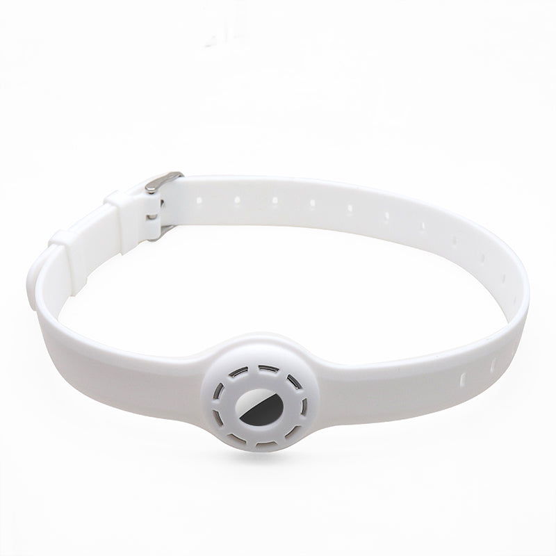 Pet Collar Design Hollow Out Anti-Lost Protective Cover Case Silicone Strap for Apple AirTag Tracker