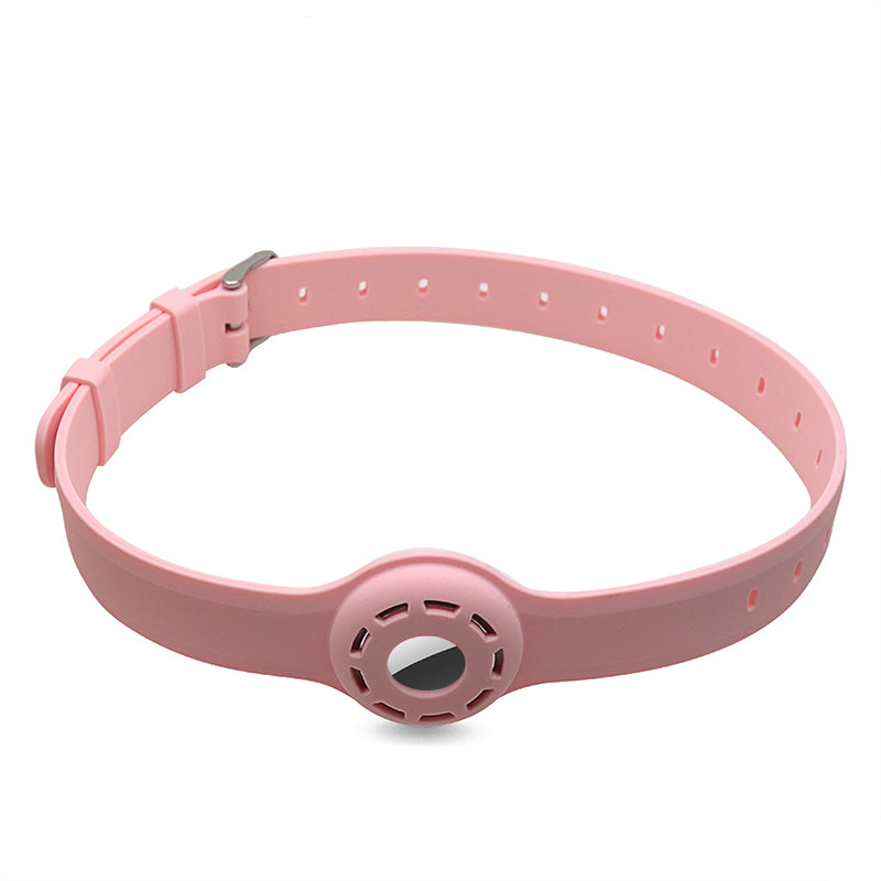 Pet Collar Design Hollow Out Anti-Lost Protective Cover Case Silicone Strap for Apple AirTag Tracker