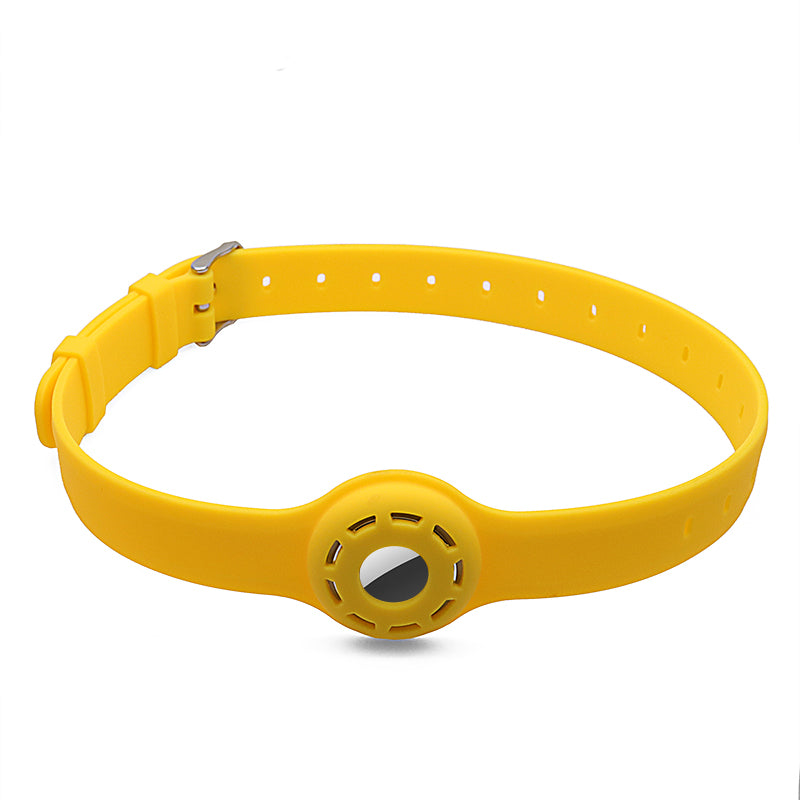 Pet Collar Design Hollow Out Anti-Lost Protective Cover Case Silicone Strap for Apple AirTag Tracker