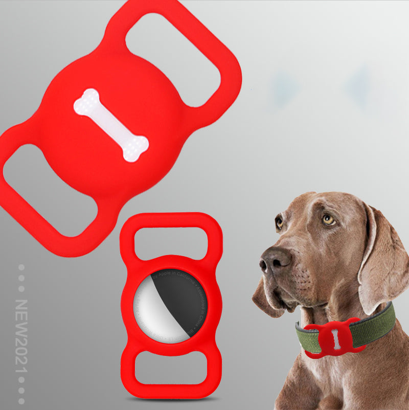 Bone Shape Design Pet Dog Tracking Locator Anti-lost Silicone Protective Case Cover for Apple AirTag