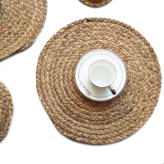 11cm Round Straw Drink Table Mat Home Table Decoration Insulated Cup Mat