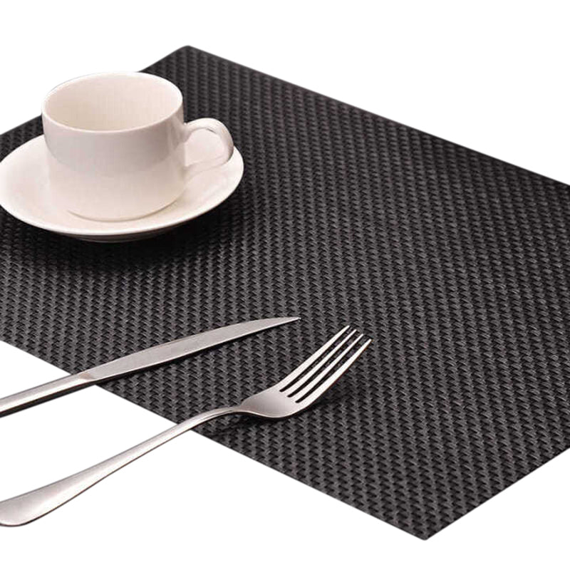 MJ7814 PVC Braided Non-Slip Placemat Dining Table Mat Heat-insulated Tableware Bowl Pads