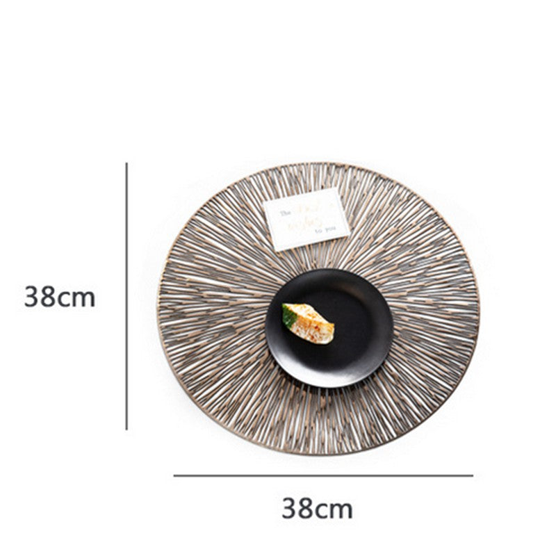 Hollow Out Round PVC Placemat Kitchen Anti-skid Heat Insulation Pad Mat Dining Table Decoration