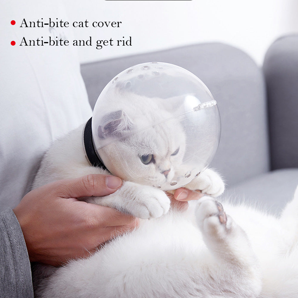 Pet Cat Adjustable Hood Breathable Kitten Transparent Anti-bite Grooming Muzzle