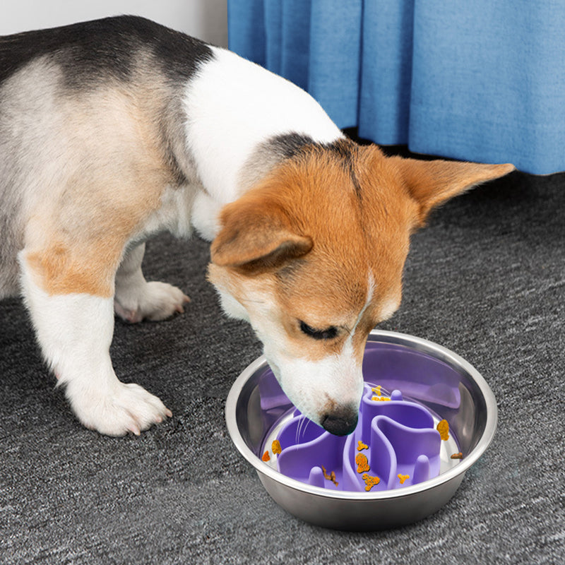 Silicone Dog Slow Feeding Bowl Insert with Suction Cup Pet Food Dispenser Accessories