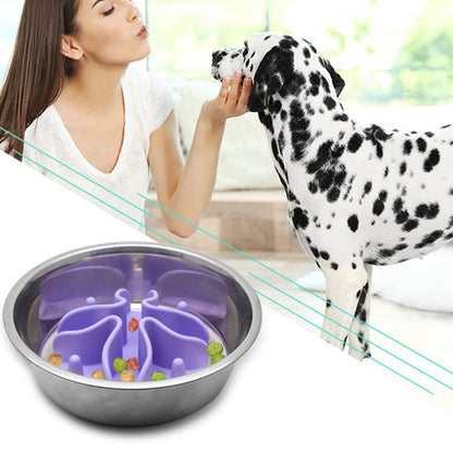 Silicone Dog Slow Feeding Bowl Insert with Suction Cup Pet Food Dispenser Accessories