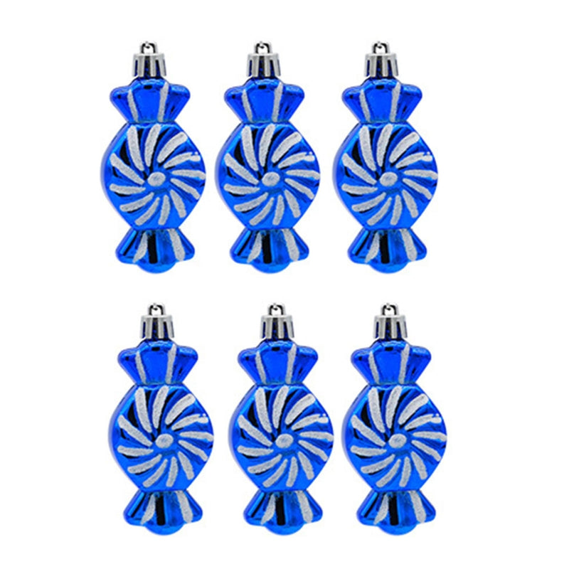 6PCS Candy Shaped Ornaments Christmas Tree Decorations Home Wedding Birthday Party Decors