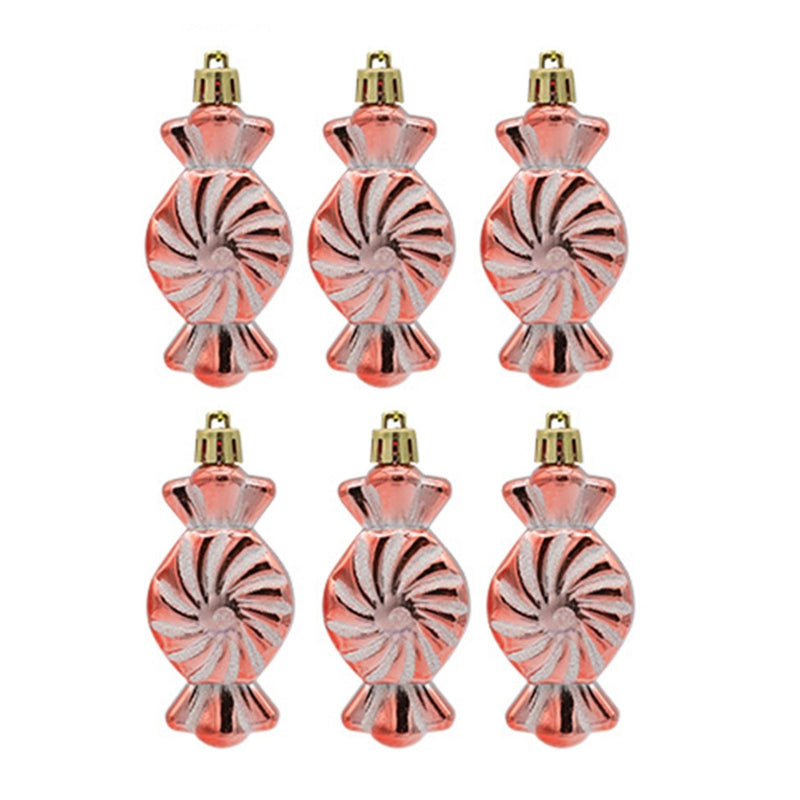 6PCS Candy Shaped Ornaments Christmas Tree Decorations Home Wedding Birthday Party Decors