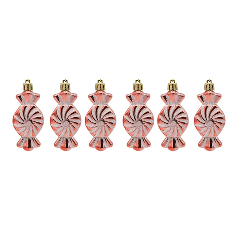 6PCS Candy Shaped Ornaments Christmas Tree Decorations Home Wedding Birthday Party Decors