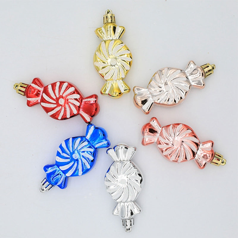 6PCS Candy Shaped Ornaments Christmas Tree Decorations Home Wedding Birthday Party Decors