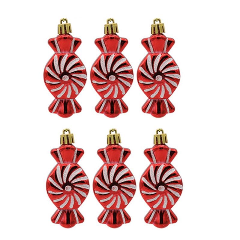 6PCS Candy Shaped Ornaments Christmas Tree Decorations Home Wedding Birthday Party Decors