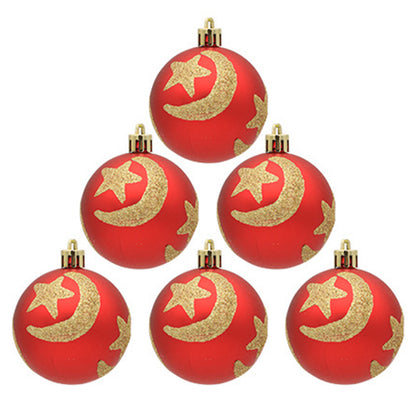 6PCS Christmas Tree Ball Ornaments Shockproof Festival Hanging Decors for Holiday Party Decoration