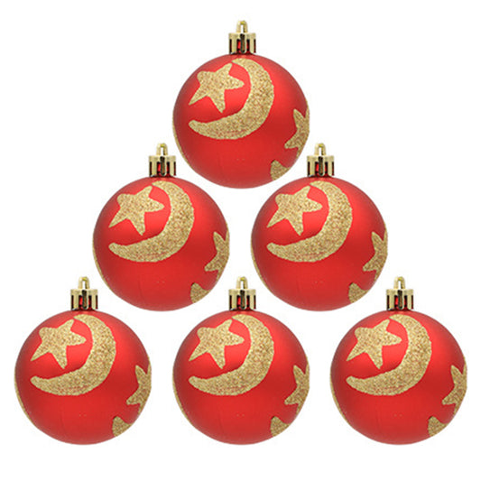 6PCS Christmas Tree Ball Ornaments Shockproof Festival Hanging Decors for Holiday Party Decoration