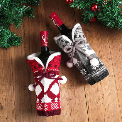 Christmas Sweater Newest Handmade Wine Bottle Knit Bottle Coat Festival Decoration