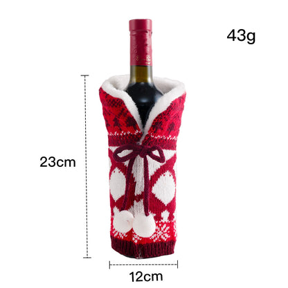 Christmas Sweater Newest Handmade Wine Bottle Knit Bottle Coat Festival Decoration