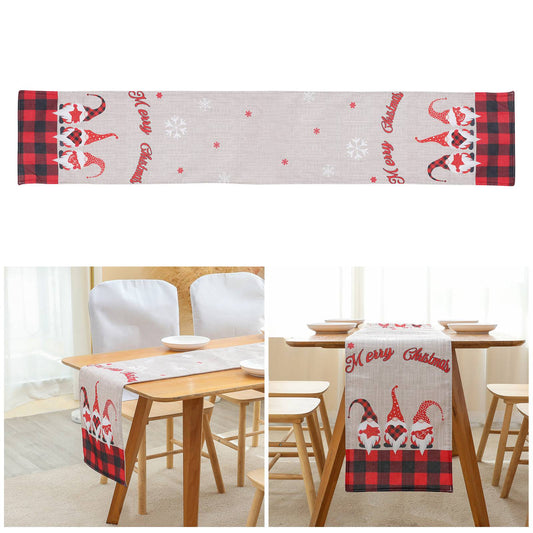 2022Sa40 176x34cm Soft Rudolph Pattern Table Cloth Christmas Tablecloth Holiday Decoration Rectangle Table Cover for Dinner Parties