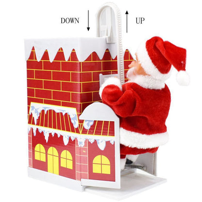 Electric Climbing Santa Claus Wall Chimney Climbing Santa Music Toy Kids Xmas Gift