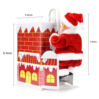 Electric Climbing Santa Claus Wall Chimney Climbing Santa Music Toy Kids Xmas Gift