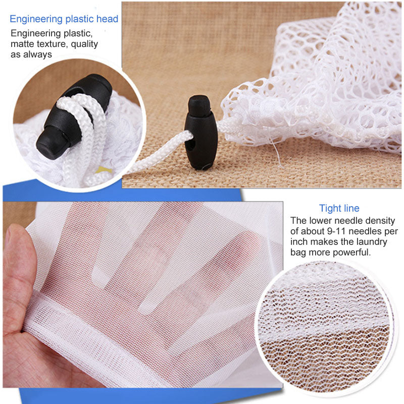 30x40cm Reusable Underwear Delicate Washing Bag Drawstring Laundry Bag (Thick Mesh)