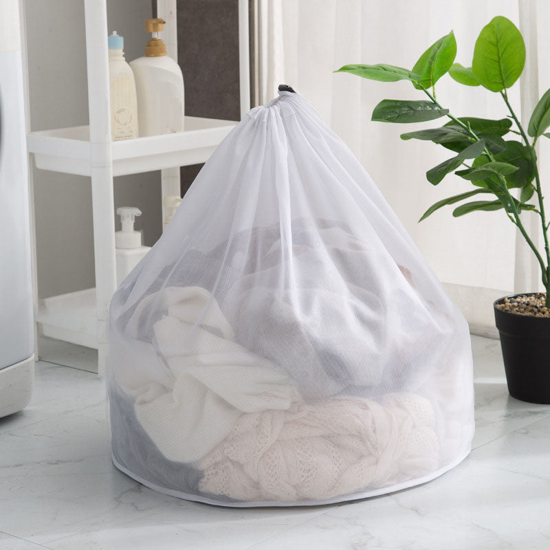 60x80cm Drawstring Laundry Mesh Bag Machine Washable Underwear Delicate Washing Bag (Thin Mesh)