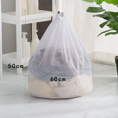 50x60cm Mesh Bag Travel Drawstring Design Storage Organization Bag Clothing Washing Pouch (Thin Mesh)